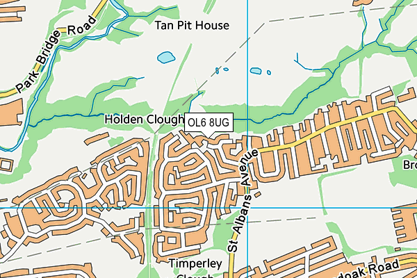 OL6 8UG map - OS VectorMap District (Ordnance Survey)