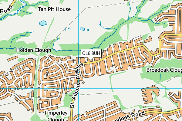 OL6 8UH map - OS VectorMap District (Ordnance Survey)