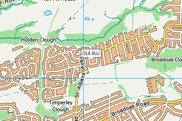OL6 8UJ map - OS VectorMap District (Ordnance Survey)