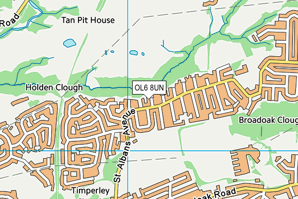 OL6 8UN map - OS VectorMap District (Ordnance Survey)