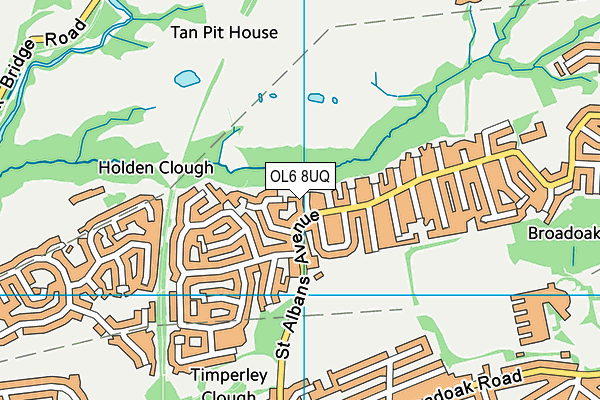 OL6 8UQ map - OS VectorMap District (Ordnance Survey)