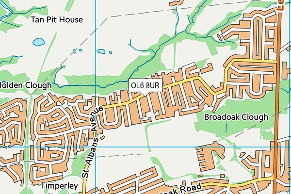 OL6 8UR map - OS VectorMap District (Ordnance Survey)