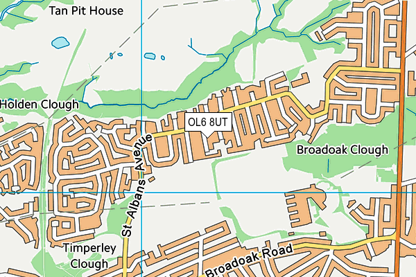 OL6 8UT map - OS VectorMap District (Ordnance Survey)