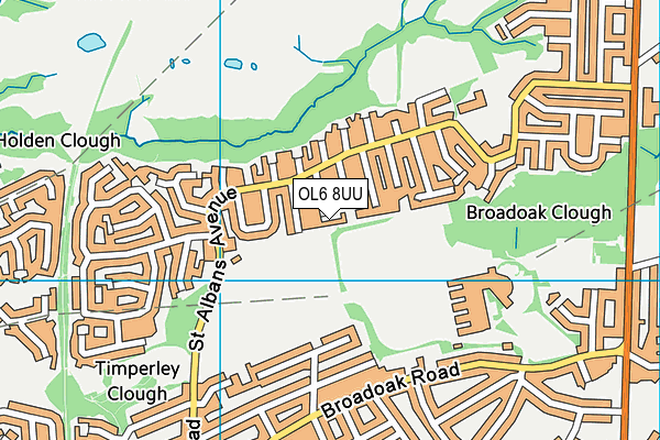 OL6 8UU map - OS VectorMap District (Ordnance Survey)