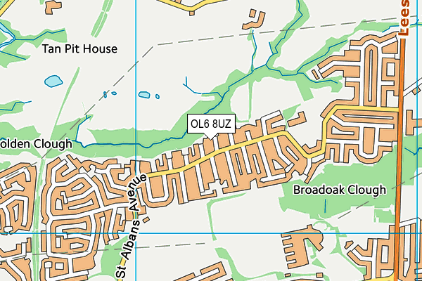 OL6 8UZ map - OS VectorMap District (Ordnance Survey)