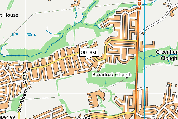 OL6 8XL map - OS VectorMap District (Ordnance Survey)