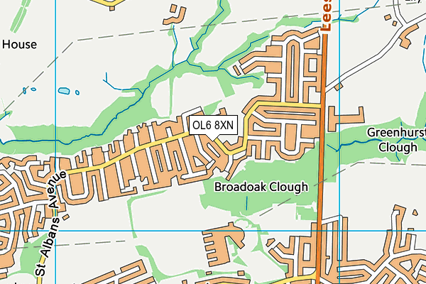 Holden Clough Primary School map (OL6 8XN) - OS VectorMap District (Ordnance Survey)