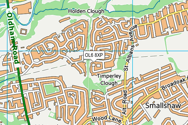 OL6 8XP map - OS VectorMap District (Ordnance Survey)