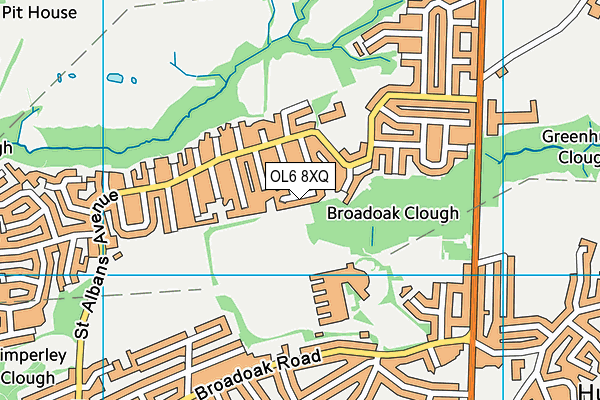OL6 8XQ map - OS VectorMap District (Ordnance Survey)