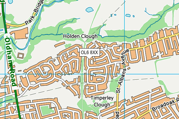 OL6 8XX map - OS VectorMap District (Ordnance Survey)