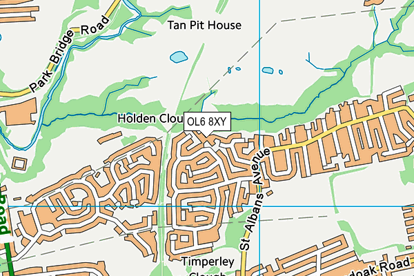 OL6 8XY map - OS VectorMap District (Ordnance Survey)