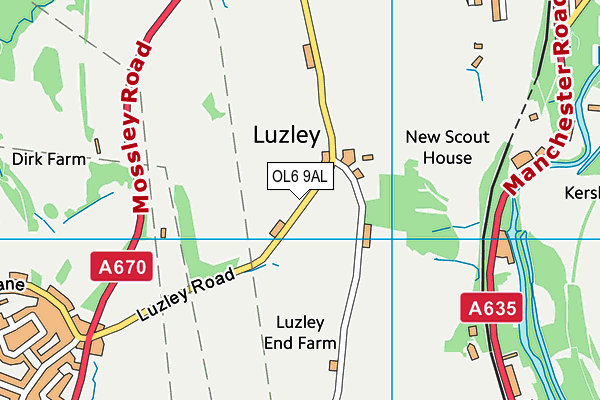 OL6 9AL map - OS VectorMap District (Ordnance Survey)