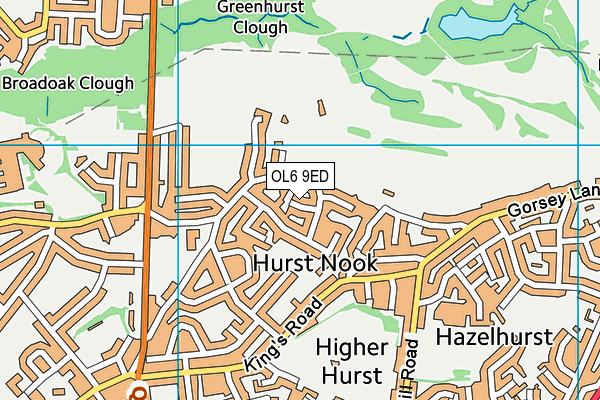 OL6 9ED map - OS VectorMap District (Ordnance Survey)