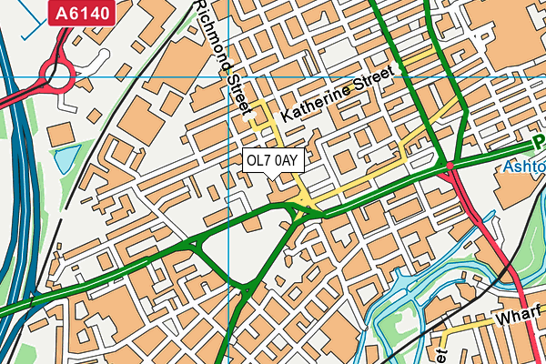 OL7 0AY map - OS VectorMap District (Ordnance Survey)