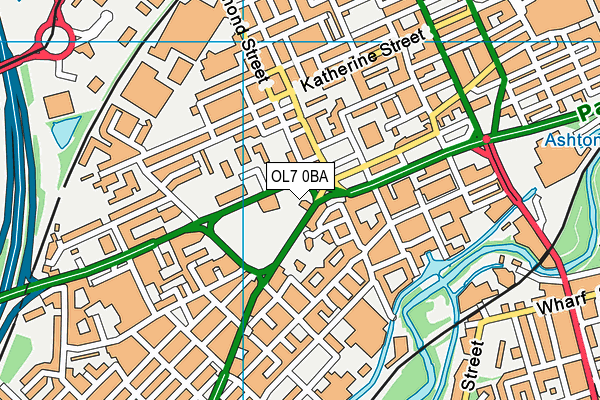 OL7 0BA map - OS VectorMap District (Ordnance Survey)