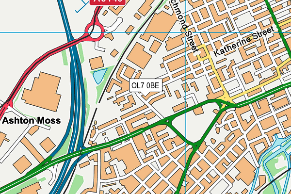 OL7 0BE map - OS VectorMap District (Ordnance Survey)