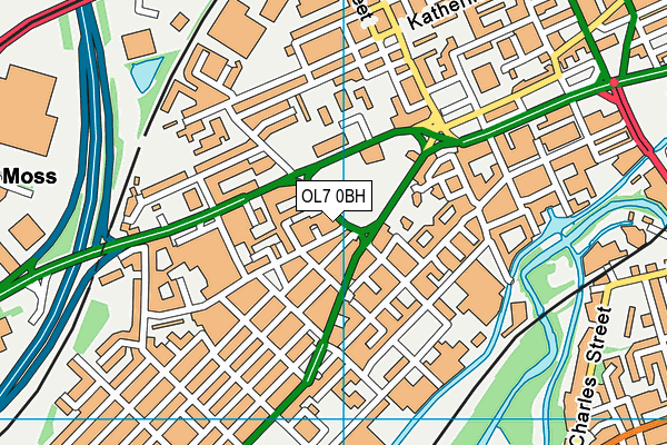 OL7 0BH map - OS VectorMap District (Ordnance Survey)
