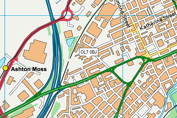 Ashton West End Primary Academy map (OL7 0BJ) - OS VectorMap District (Ordnance Survey)