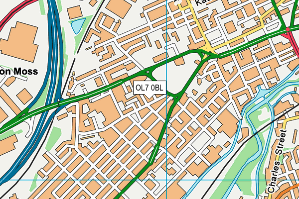 OL7 0BL map - OS VectorMap District (Ordnance Survey)
