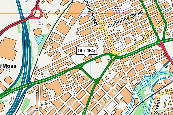 OL7 0BQ map - OS VectorMap District (Ordnance Survey)