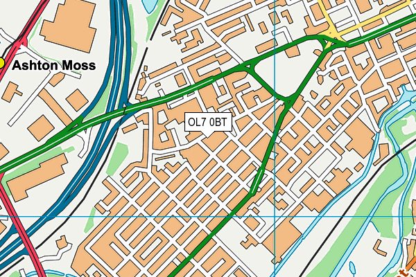 OL7 0BT map - OS VectorMap District (Ordnance Survey)