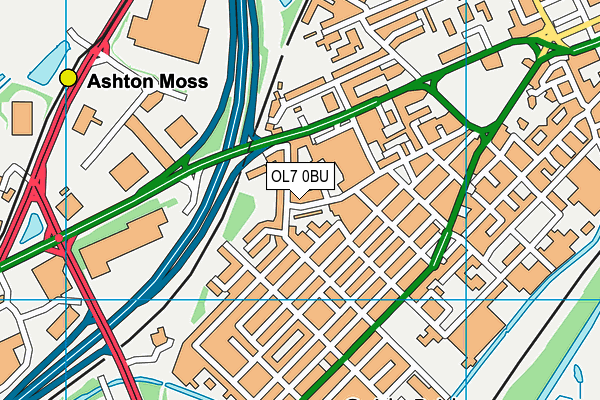 OL7 0BU map - OS VectorMap District (Ordnance Survey)