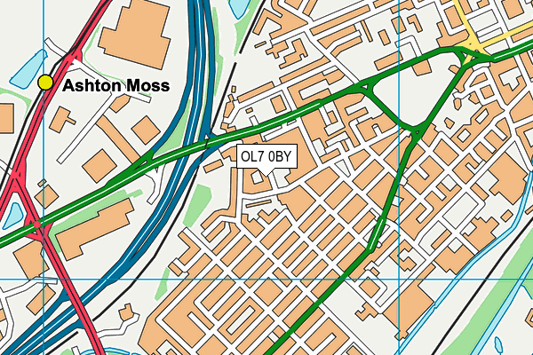 OL7 0BY map - OS VectorMap District (Ordnance Survey)