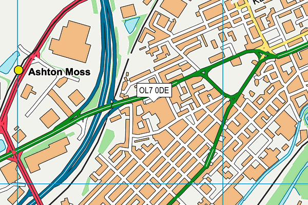 OL7 0DE map - OS VectorMap District (Ordnance Survey)