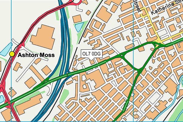 OL7 0DG map - OS VectorMap District (Ordnance Survey)