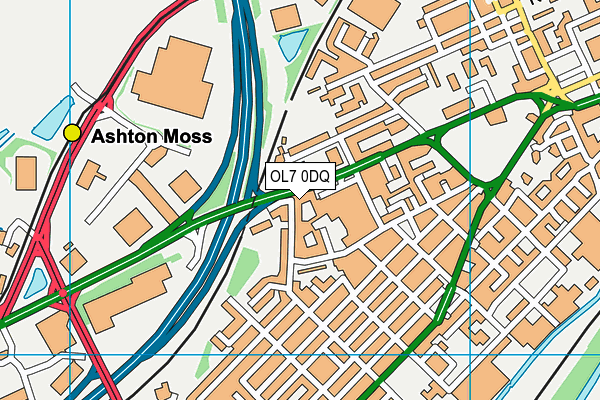 OL7 0DQ map - OS VectorMap District (Ordnance Survey)