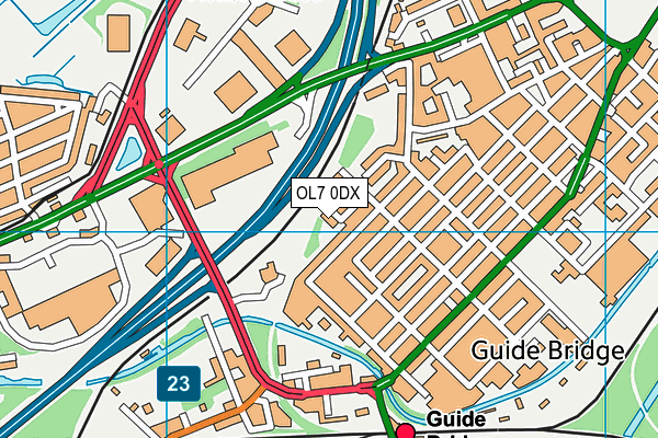 OL7 0DX map - OS VectorMap District (Ordnance Survey)