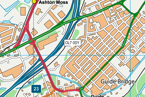 OL7 0DY map - OS VectorMap District (Ordnance Survey)