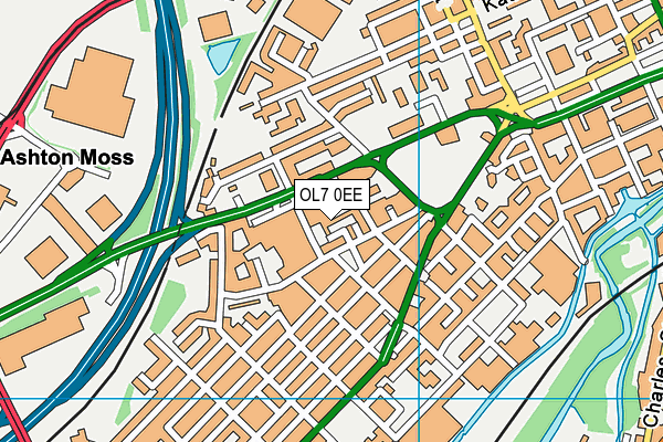 OL7 0EE map - OS VectorMap District (Ordnance Survey)