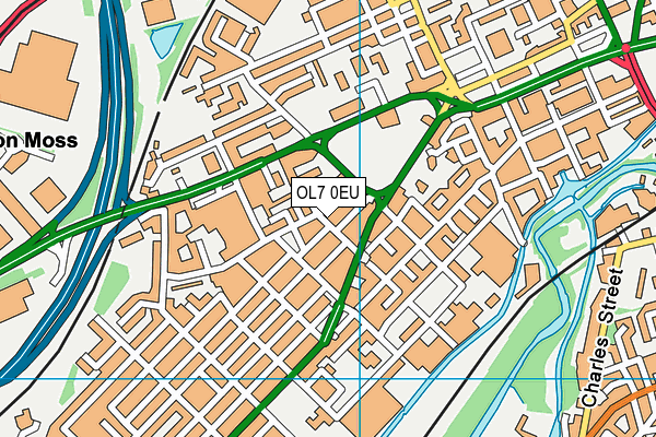 OL7 0EU map - OS VectorMap District (Ordnance Survey)
