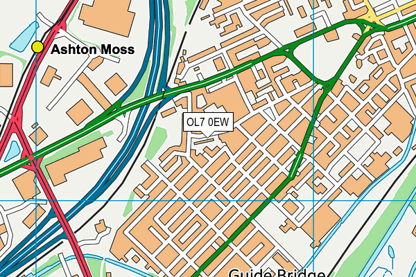 OL7 0EW map - OS VectorMap District (Ordnance Survey)