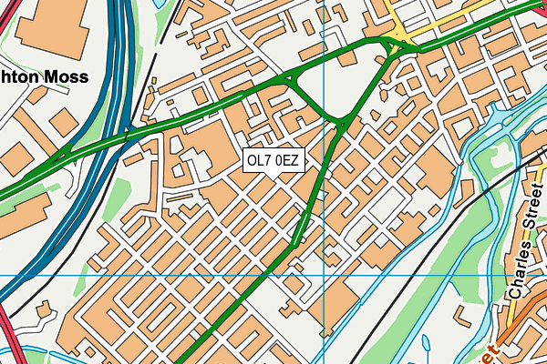 OL7 0EZ map - OS VectorMap District (Ordnance Survey)