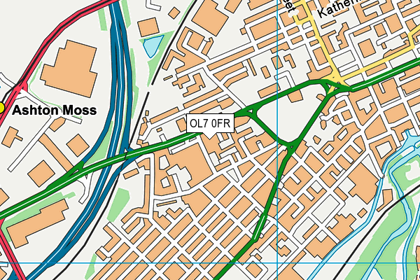 OL7 0FR map - OS VectorMap District (Ordnance Survey)