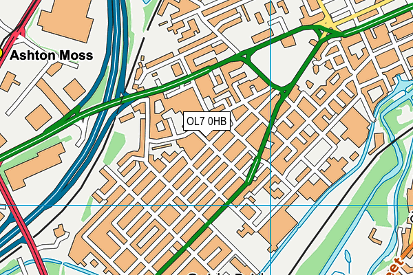 OL7 0HB map - OS VectorMap District (Ordnance Survey)