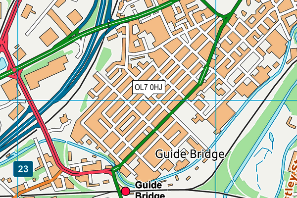 OL7 0HJ map - OS VectorMap District (Ordnance Survey)