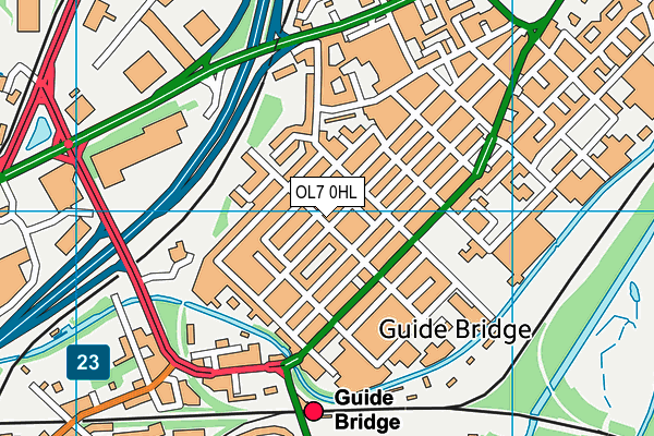 OL7 0HL map - OS VectorMap District (Ordnance Survey)