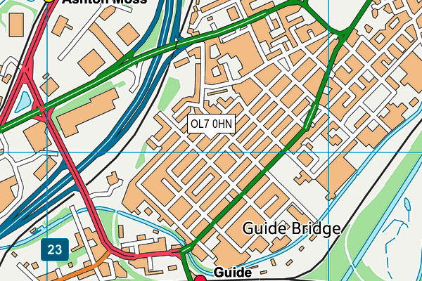 OL7 0HN map - OS VectorMap District (Ordnance Survey)