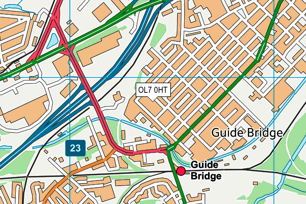 OL7 0HT map - OS VectorMap District (Ordnance Survey)