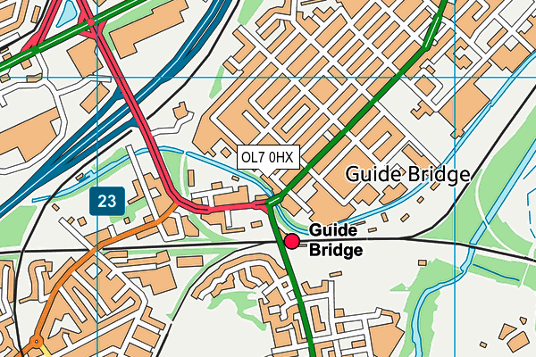 OL7 0HX map - OS VectorMap District (Ordnance Survey)