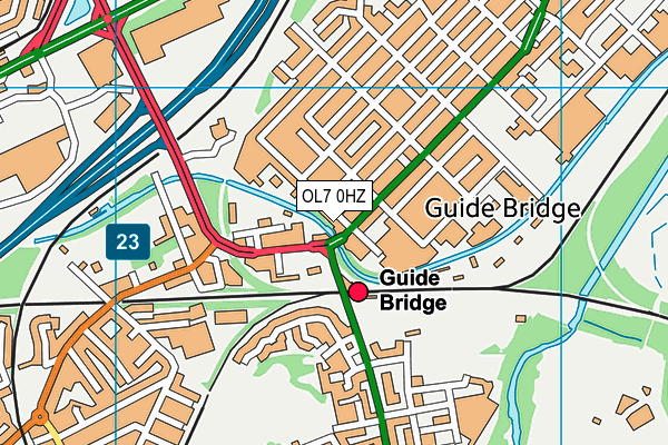 OL7 0HZ map - OS VectorMap District (Ordnance Survey)