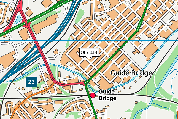 OL7 0JB map - OS VectorMap District (Ordnance Survey)