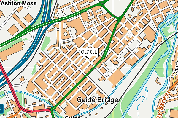 OL7 0JL map - OS VectorMap District (Ordnance Survey)