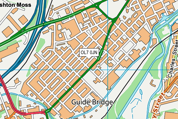 OL7 0JN map - OS VectorMap District (Ordnance Survey)