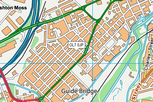 OL7 0JP map - OS VectorMap District (Ordnance Survey)