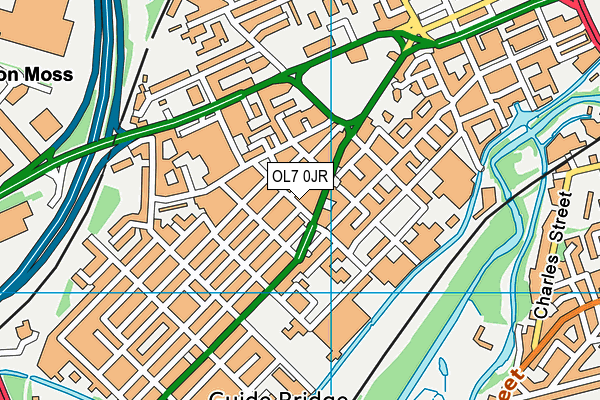 OL7 0JR map - OS VectorMap District (Ordnance Survey)