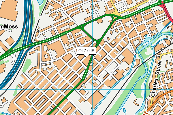 OL7 0JS map - OS VectorMap District (Ordnance Survey)